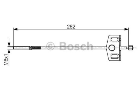 Трос ручника (передний) Nissan Qashqai 07-13 (262mm) BOSCH 1 987 482 337