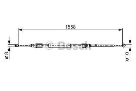 Трос ручного тормоза зад. Л/П BMW X1 2009- 1560/770 BOSCH 1 987 482 368