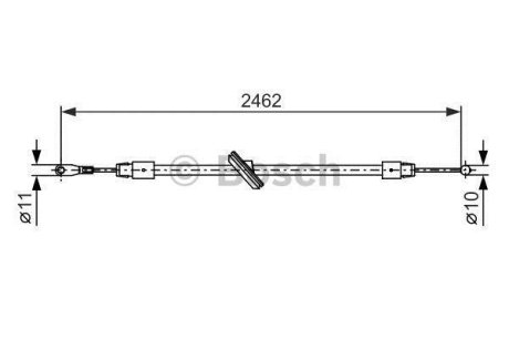 DB трос гальм.передн.(2462/306mm) Sprinter 06- BOSCH 1987482381