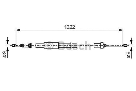 Трос ручника (задний) (L) Renault Clio III 05-14 (L=1322/1210mm) BOSCH 1 987 482 385