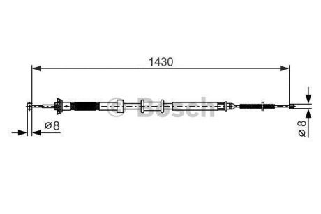 Трос гальм прав. FIAT Panda 06- BOSCH 1987482389