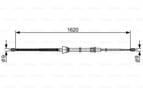 Трос ручного гальма Skoda Bora 05-14 (L=1620mm) BOSCH 1 987 482 448