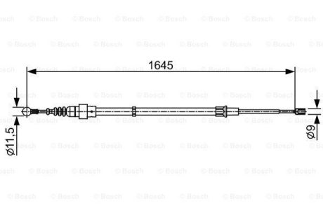 Трос ручного гальма VW Polo/Skoda Fabia 01-14 BOSCH 1 987 482 451