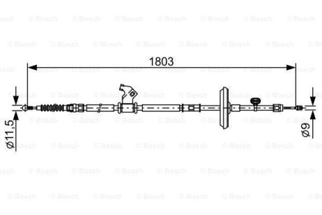 Трос гальм прав. CHEVROLET Cruze BOSCH 1987482508