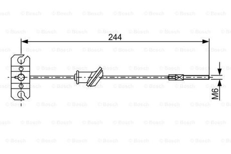 Трос гальмівний (передній) Mitsubishi L200 05-15/Pajero Sport II 08- (L=244mm) BOSCH 1 987 482 514