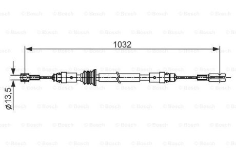 Трос ручного гальма (центр.) Renault Master 2.3dCi 10- (L=1032mm) BOSCH 1 987 482 548