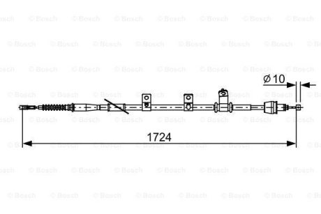 Трос ручника (задний) (R) Hyundai ix35/Kia Sportage 10- (L=1724mm) BOSCH 1 987 482 619