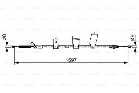 Трос ручника (задний) (L) Renault Koleos 2.0 dCi 08-16 BOSCH 1 987 482 627