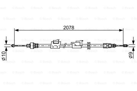 Трос ручника (L) Ford Mondeo/Galaxy 06-15 (L=2078) BOSCH 1 987 482 706