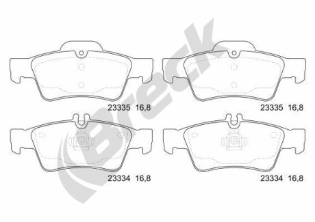 Комплект гальмівних колодок BRECK 23334 00 702 20