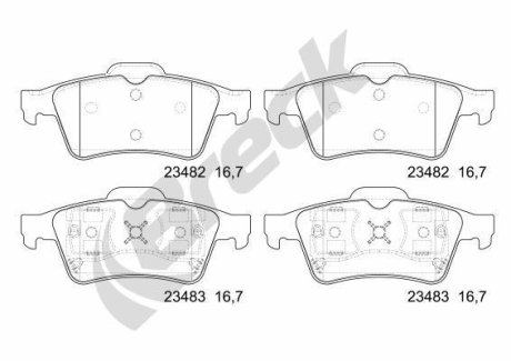 Комплект гальмівних колодок BRECK 23482 00 702 00