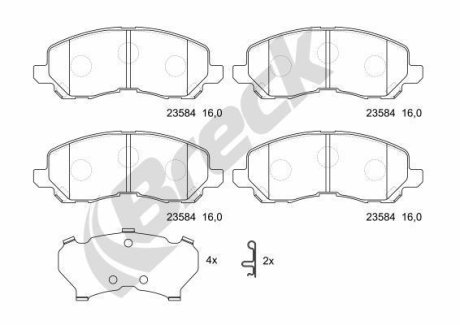 Комплект гальмівних колодок BRECK 23584 00 701 00