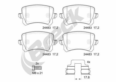 Комплект гальмівних колодок BRECK 24483 00 704 10 (фото 1)