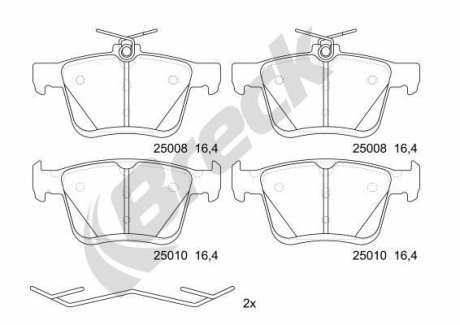 Комплект гальмівних колодок BRECK 25008 00 704 00