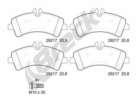 Комплект гальмівних колодок BRECK 29217 00 703 00