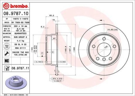 Гальмівний диск BREMBO 08.9787.11