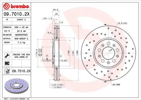 Гальмівні диски BREMBO 0970102X