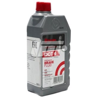 Тормозная жидкость "DOT4 Premium Brake Fluid", 0.5л BREMBO L04005