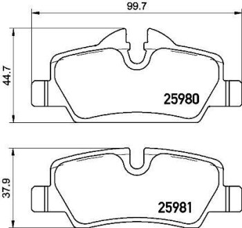 Тормозные колодки дисковые BREMBO P06 090