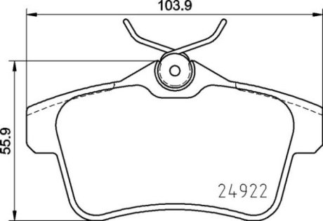 Гальмівні колодки диск.задні Citroen C4/DS4/DS5/Peugeot 308,3008,5008, RCZ 1.4HDi-2.0HDi 09- BREMBO P 06 102