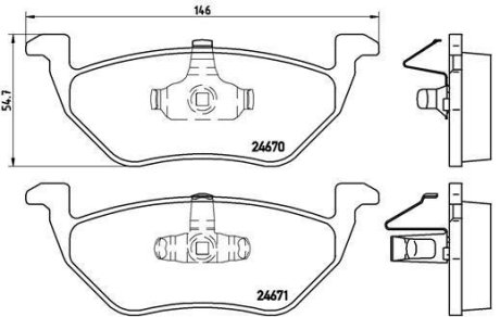 Тормозные колодки перед. Ford Maverick 01- BREMBO P24085