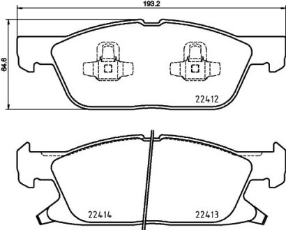 Комплект гальмівних колодок з 4 шт. дисків BREMBO P24188