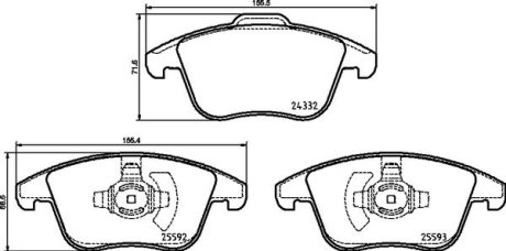 Тормозные колодки дисковые BREMBO P24 211