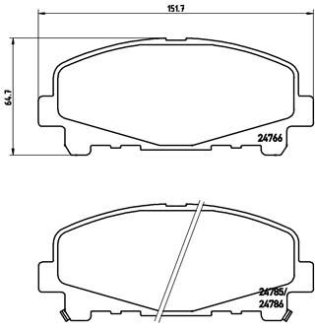 Комплект гальмівних колодок з 4 шт. дисків BREMBO P28043X