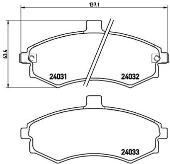 Гальмівні колодки дискові BREMBO P30 020