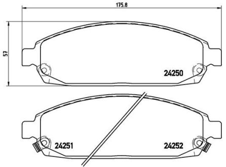 Комплект тормозных колодок из 4 шт. дисков BREMBO P37010