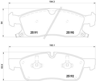 Комплект тормозных колодок из 4 шт. дисков BREMBO P37017