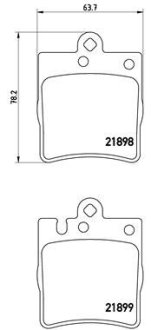 Тормозные колодки задние MERCEDES-BENZ BREMBO P50033