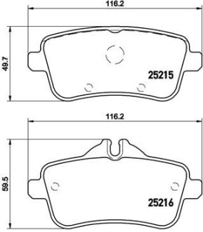 Тормозные колодки задние MERCEDES-BENZ BREMBO P50100