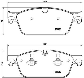 Тормозные колодки дисковые BREMBO P50 102