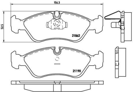 Тормозные колодки дисковые BREMBO P59 017