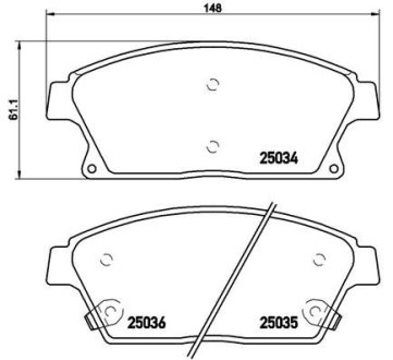 Комплект тормозных колодок из 4 шт. дисков BREMBO P59077