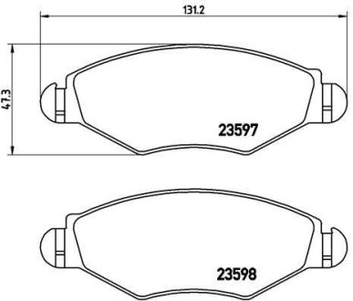 Тормозные колодки дисковые перед. Peugeot 206,306 1.1-1.9 93- BREMBO P61063