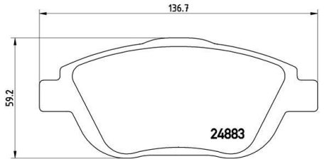 Комплект тормозных колодок из 4 шт. дисков BREMBO P61103