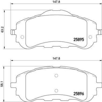 Комплект тормозных колодок из 4 шт. дисков BREMBO P61120