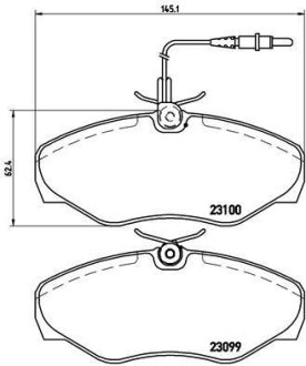 Комплект тормозных колодок, дисковый тормоз BREMBO P68026