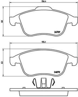 Тормозные колодки дисковые BREMBO P68 045