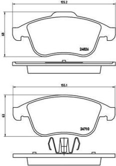 Комплект тормозных колодок из 4 шт. дисков BREMBO P68047