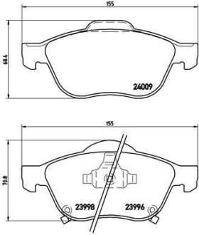 Тормозные колодки дисковые BREMBO P83 043