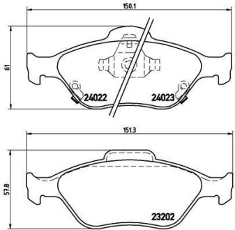 Комплект тормозных колодок из 4 шт. дисков BREMBO P83085