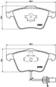 Тормозные колодки дисковые перед, Audi A4 1.6-3.2FSi/A6 III/A6 Quattro III 4.2 04- /T-5 BREMBO P 85 097