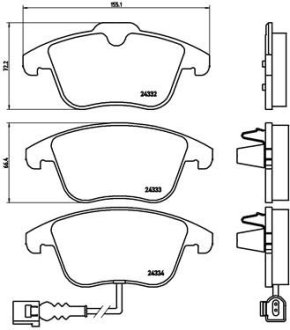 Комплект гальмівних колодок з 4 шт. дисків BREMBO P85112X