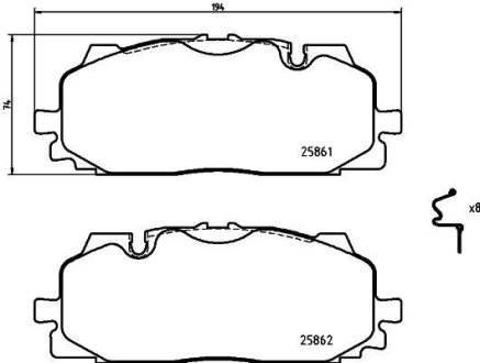 Тормозные колодки дисковые перед. Audi A4, A4 Allroad, A5, A8, Q5, Q7 Bentley Bentayga Vw Touareg 1.4-6.0 01.15- BREMBO P 85 165