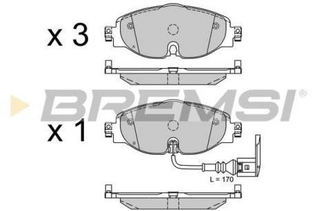 Гальмівні колодки пер. VW Golf VII 12- /Octavia III 12- (TRW) BREMSI BP3516