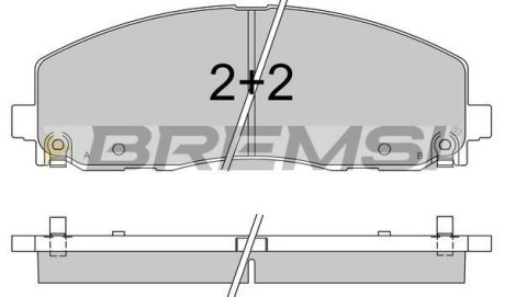 Тормозные колодки пер. Fiat Freemont 11-/Dodge Caravan 08- (183x63.2x19.5) BREMSI BP3543