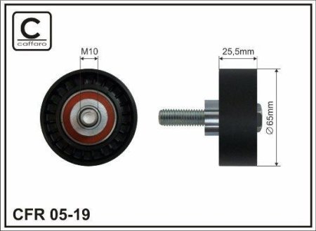 65x10x25 Ролик паска приводного Fiat Stilo 1.8 16v 01- CAFFARO 05-19